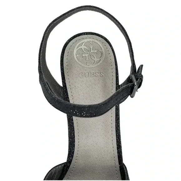 Guess Jordie Black Glitter Metallic Womens Heels Size 7.5M - Picture 7 of 11